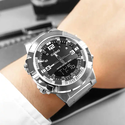 CASIO ANALOGUE DIGITAL MENS STAINLESS STEEL WATCH  | ساعة رقمية تناظرية