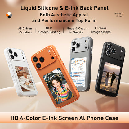 HD 4-Color E-lnk Screen AI Phone Case for iPhone 17 / Pro / Max|غطاء هاتف ذكي بشاشة حبر إلكتروني ملونة HD بأربعة ألوان