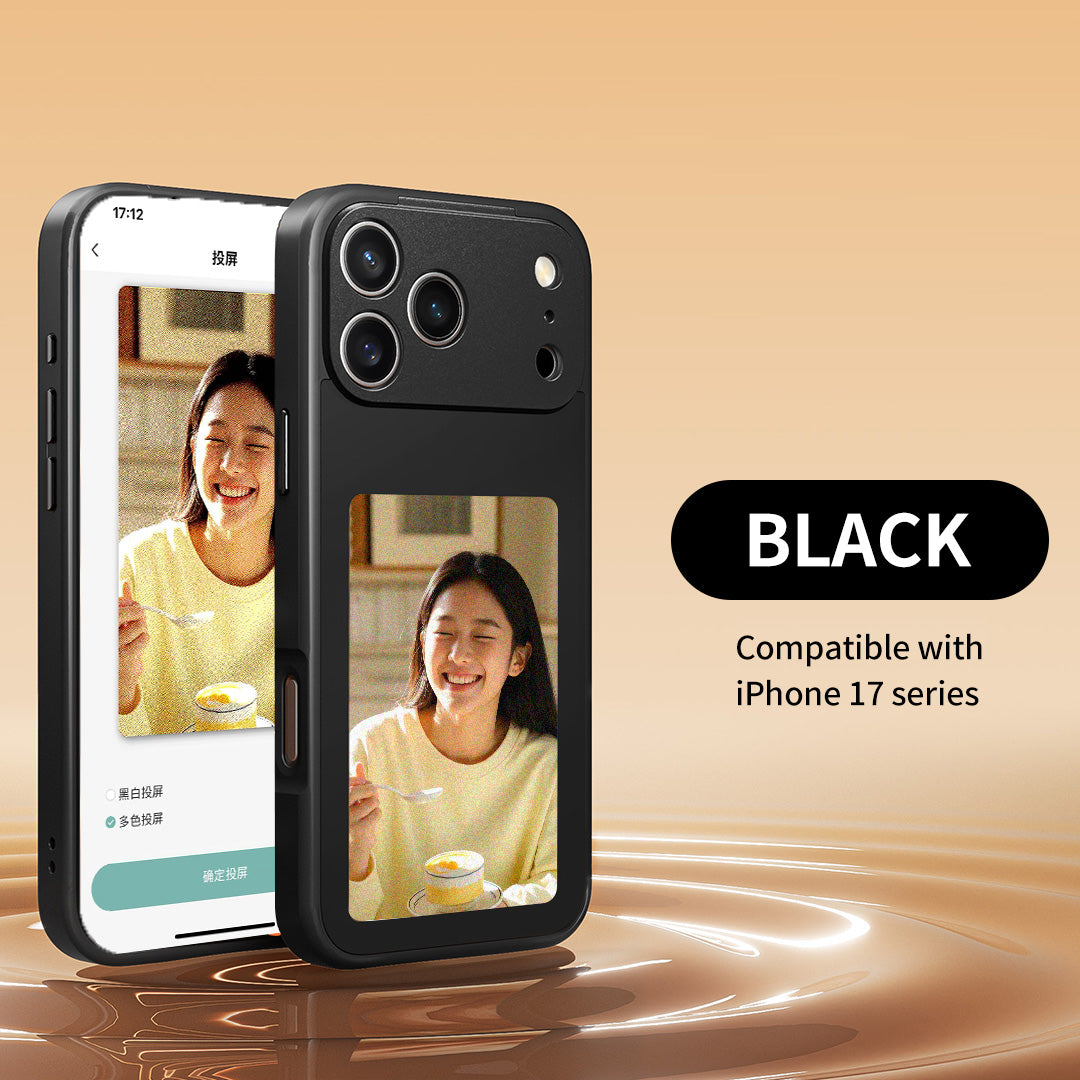 HD 4-Color E-lnk Screen AI Phone Case for iPhone 17 / Pro / Max|غطاء هاتف ذكي بشاشة حبر إلكتروني ملونة HD بأربعة ألوان