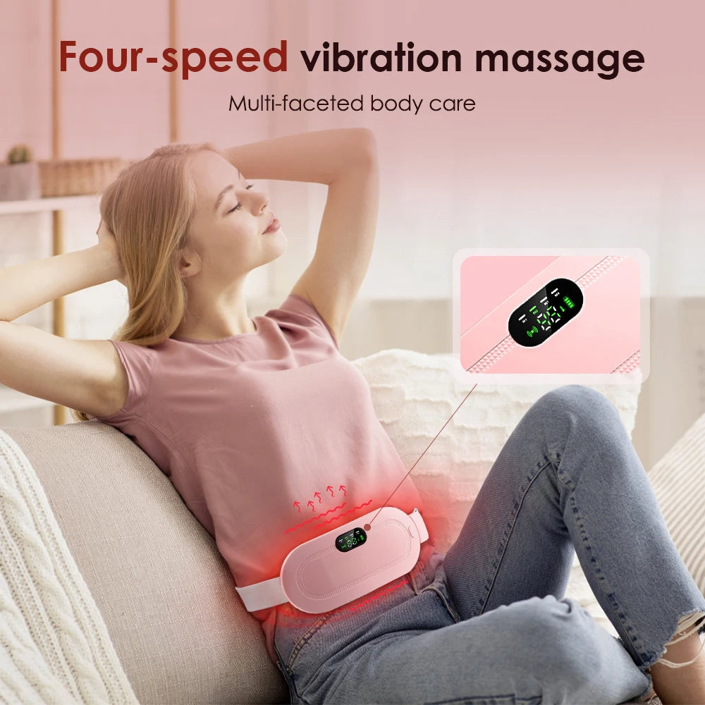 Menstrual Heating Pad Relief Pain Belt Massager | مدلك الحيض