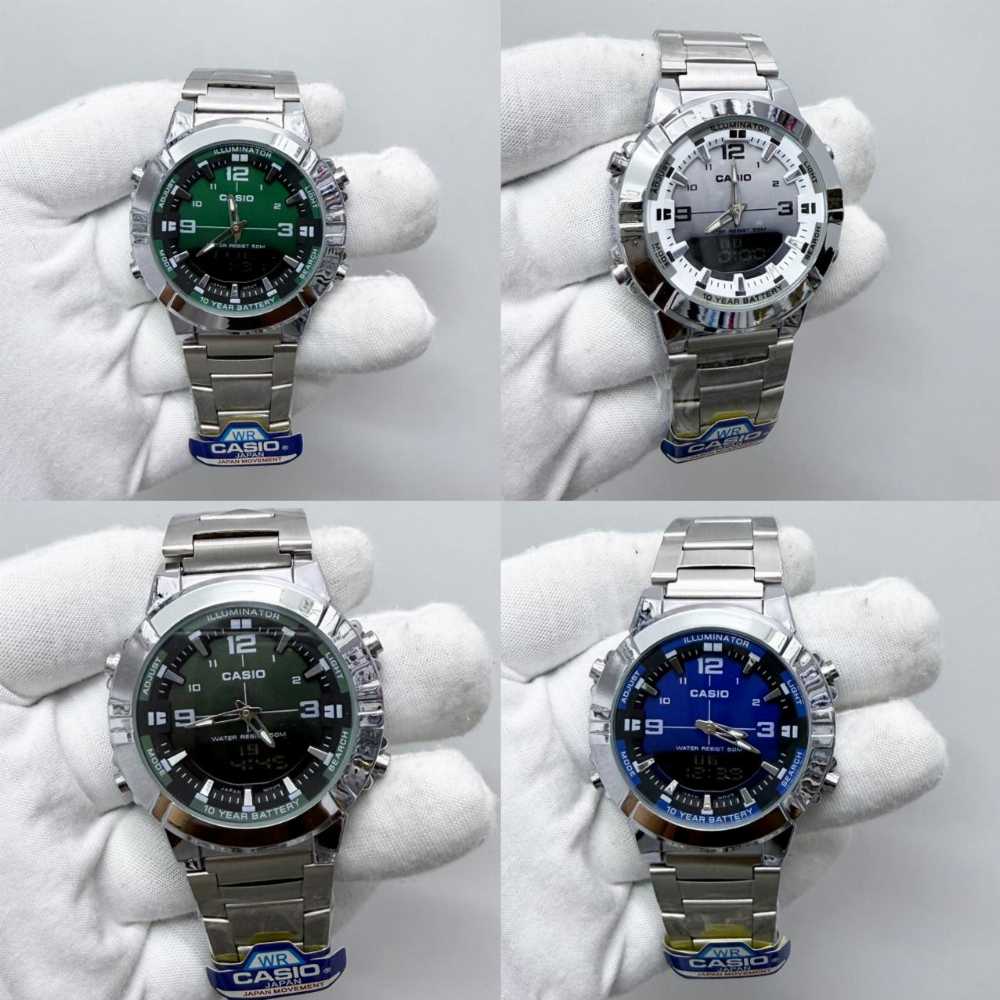 CASIO ANALOGUE DIGITAL MENS STAINLESS STEEL WATCH  | ساعة رقمية تناظرية