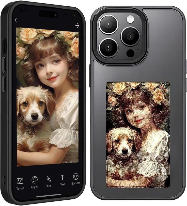 AI  E Ink Phone case Screen DIY Wallpaper for iPhone 13 14 15 Pro Max | جراب هاتف AI E LINK