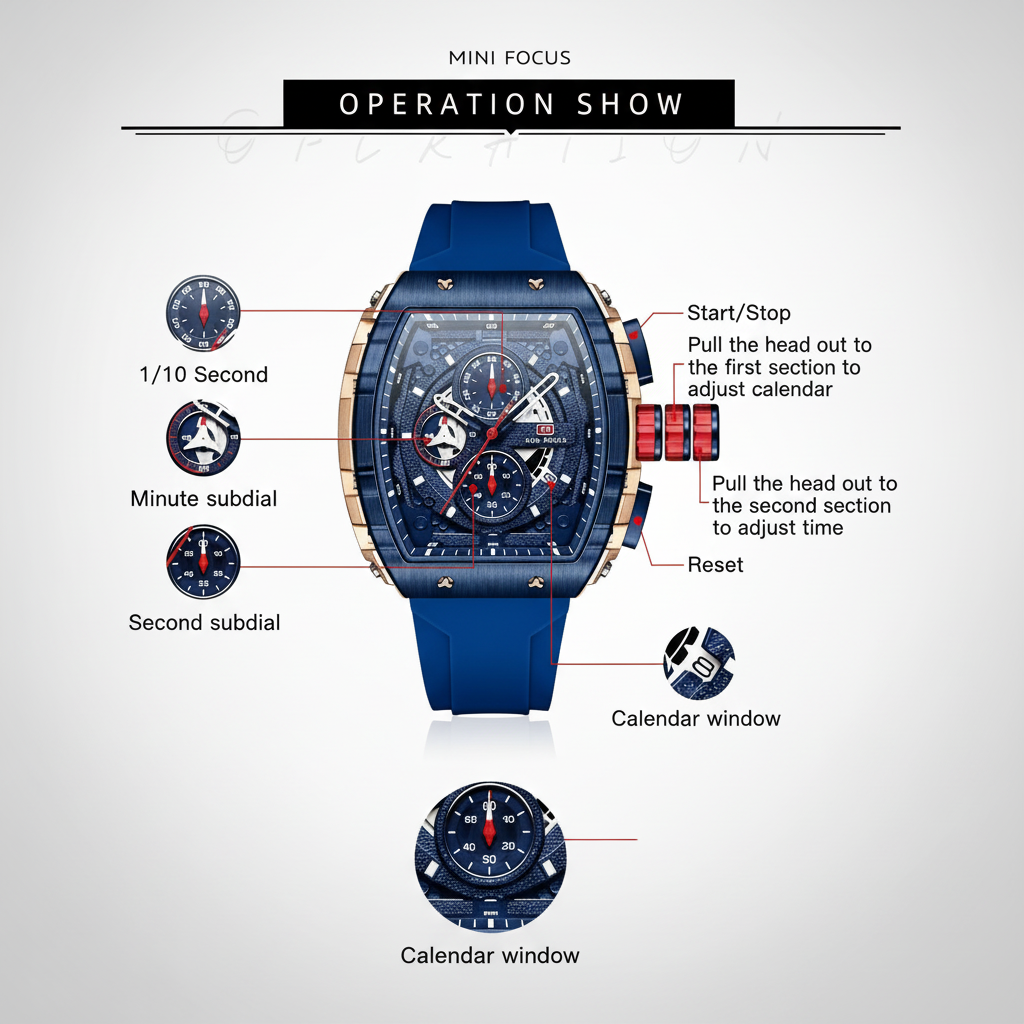 Mini Focus Fashion Hollow Big Dial Watch | ساعة ميني فوكس العصرية ذات المينا الكبيرة المجوفة